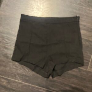 Micro shorts XS black xxs high waist booty stretch clubbing woven 90s y2k brat